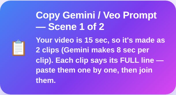Copy Gemini / Veo Prompt button
