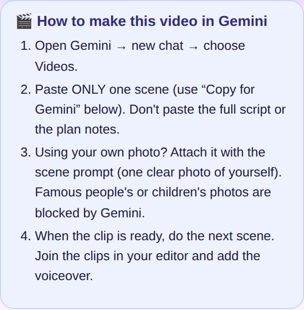 How to make this video in Gemini