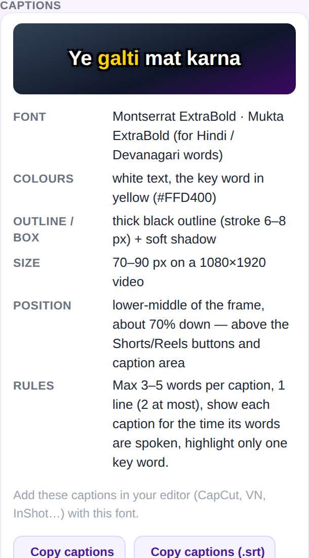 Caption style guide with font preview