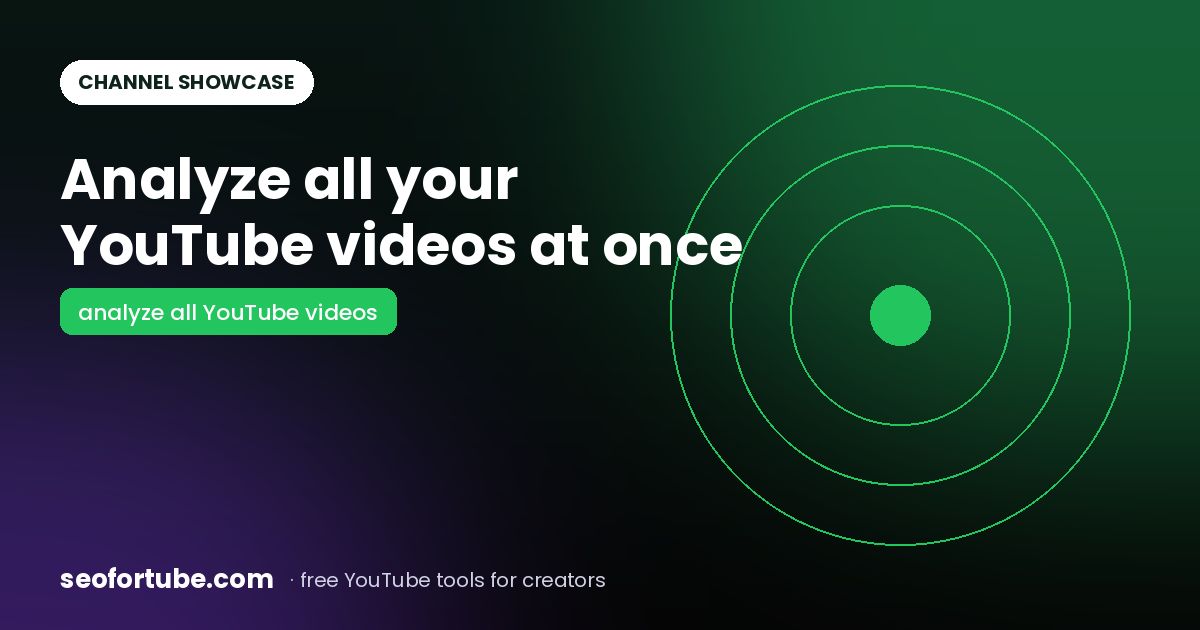 Analyze All Your YouTube Videos at Once — Not Just the Latest 30