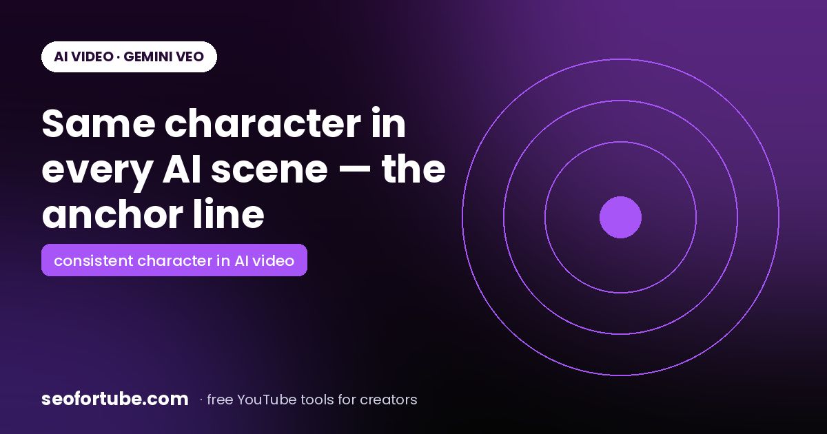Consistent Character in AI Video: The Anchor Line Trick for Veo