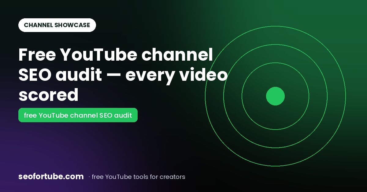 Free YouTube Channel SEO Audit: Score Every Video Out of 100