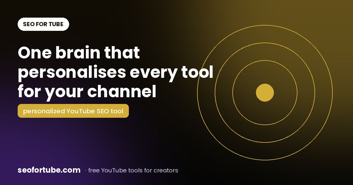 One Brain, Every Tool: A Personalized YouTube SEO Tool for Your Channel