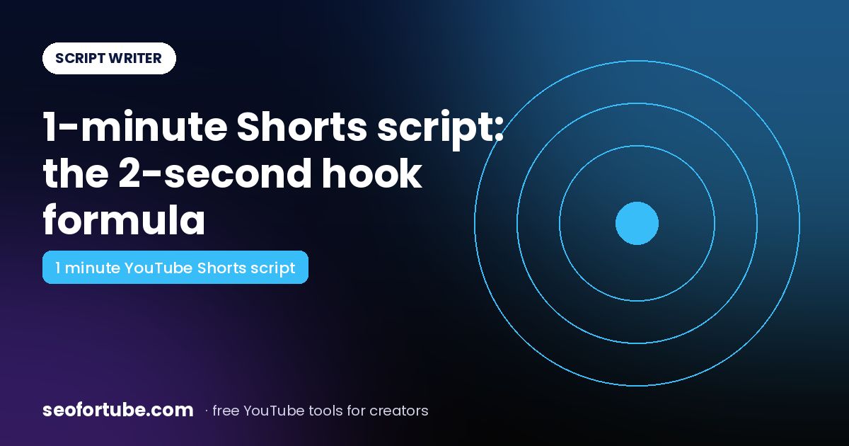 1 Minute YouTube Shorts Script: The 2-Second Hook Formula