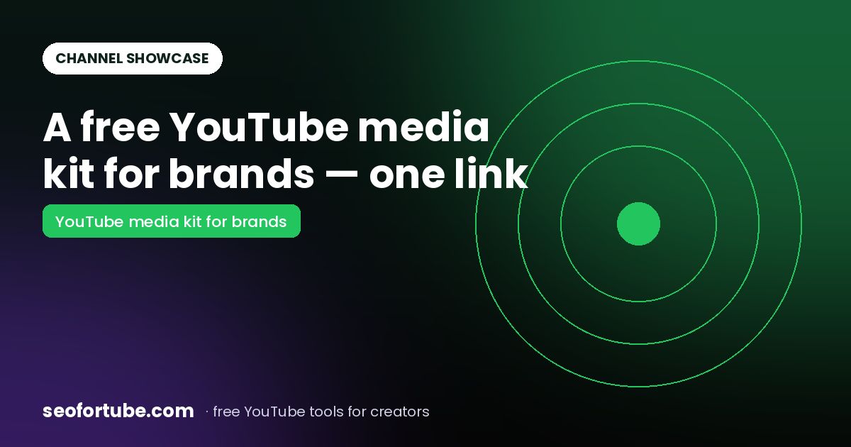 Create a YouTube Media Kit for Brands (Free Public Channel Page)