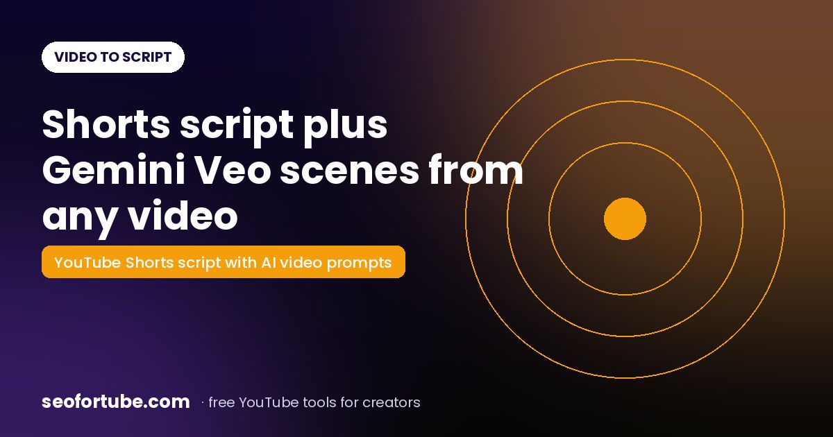 Shorts Script + Gemini Veo Scenes from Any Video (10–180 Seconds)