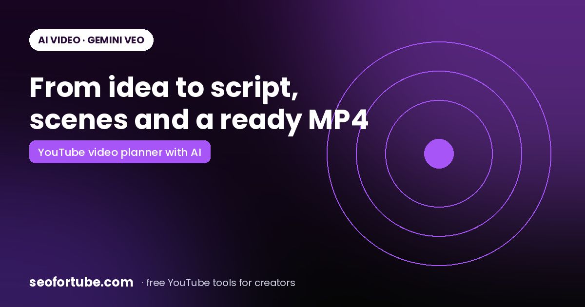 YouTube Video Planner with AI: From Idea to Script, Scenes and an MP4
